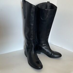 Sam Edelman Women 8M Penny Black Leather Riding Boot Classic Equestrian Capsule